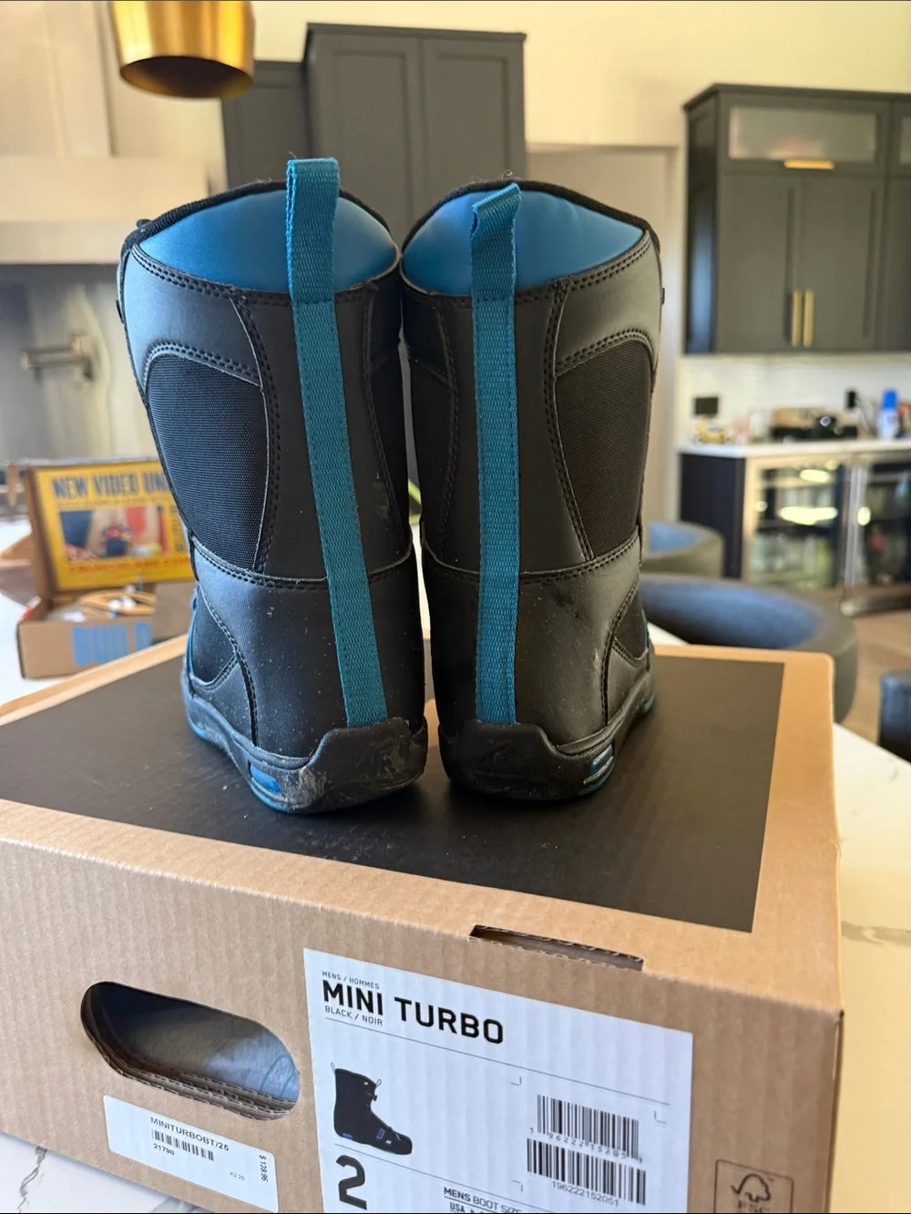 Mini Turbo Kids Black & Blue Snowboard Boots